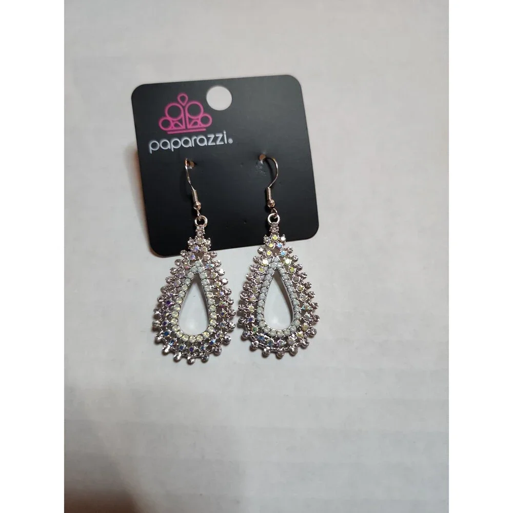 Paparazzi The Works Multi Iridescent Rhinestone Earrings - NWT Glam